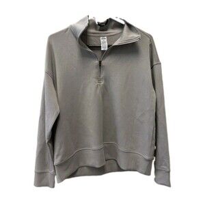 RBX Womens 1/4 Zip Pullover Sweatshirt Jacket Size Small Gray Athleisure Relaxed